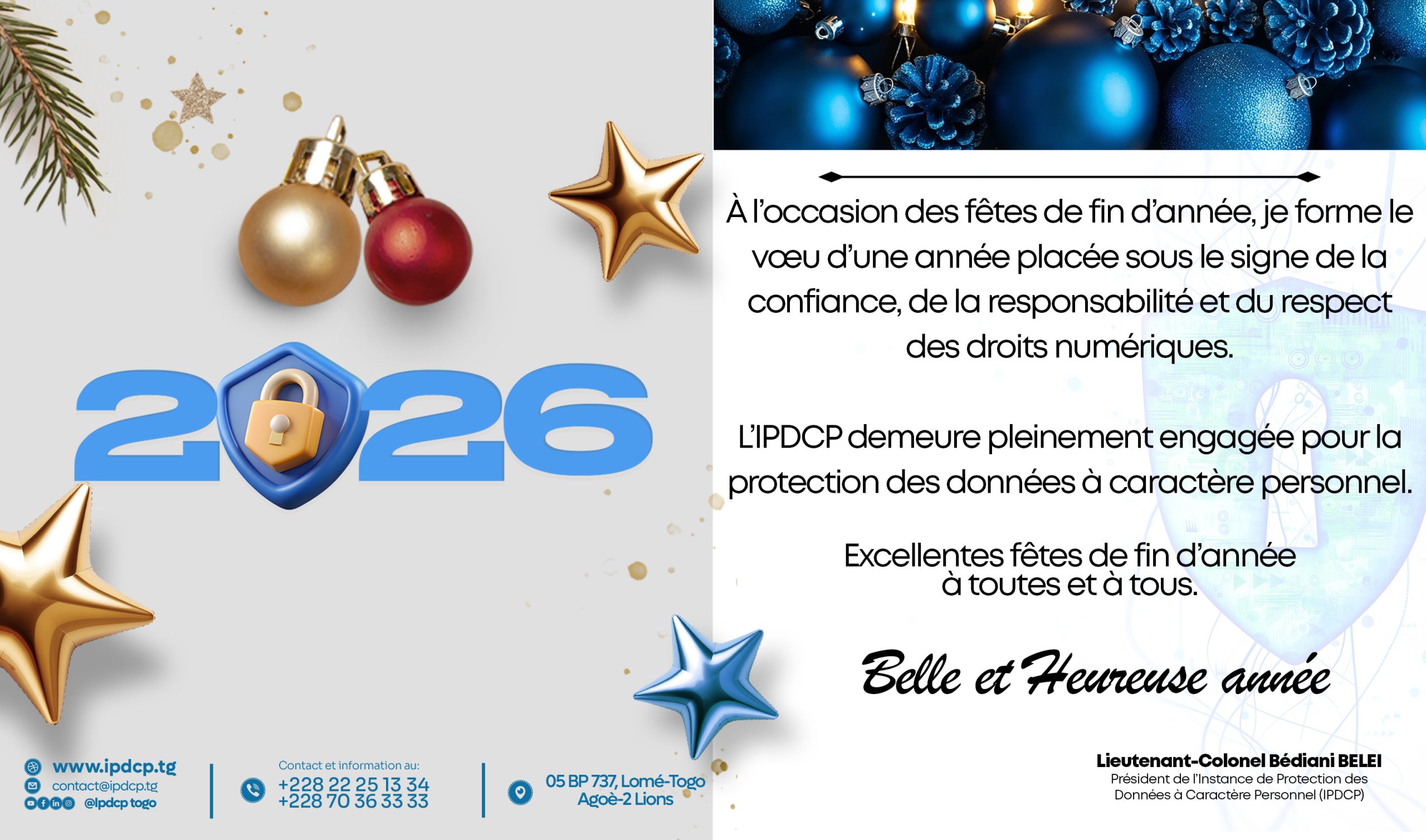 Les vœux du Président de l&rsquo;IPDCP